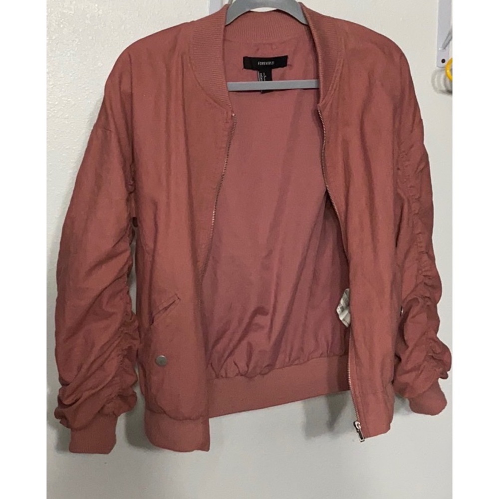Blush pink bomber jacket